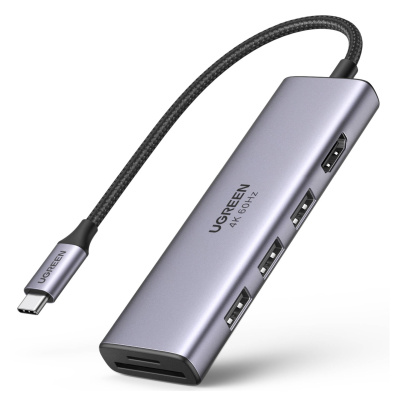 UGREEN 60383 USB-C/HDMI+3*USB 3.0 A+SD/TF konvertor