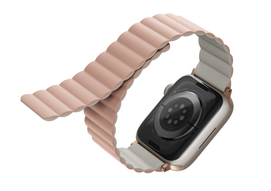 UNIQ Revix Reversible Magnetic řemínek pro Apple Watch 41/40/38MM růžový/béžový