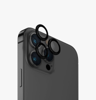 UNIQ OPTIX hliníkové ochranné sklo na čočku fotoaparátu na iPhone 15 Pro - MIDNIGHT (BLACK)