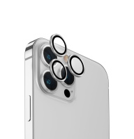 UNIQ OPTIX hliníkové ochranné sklo na čočku fotoaparátu na iPhone 15 Pro Max - STERLING (SILVER)