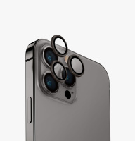 UNIQ OPTIX hliníkové ochranné sklo na čočku fotoaparátu na iPhone 15 Pro Max - STEEL GREY (GREY)